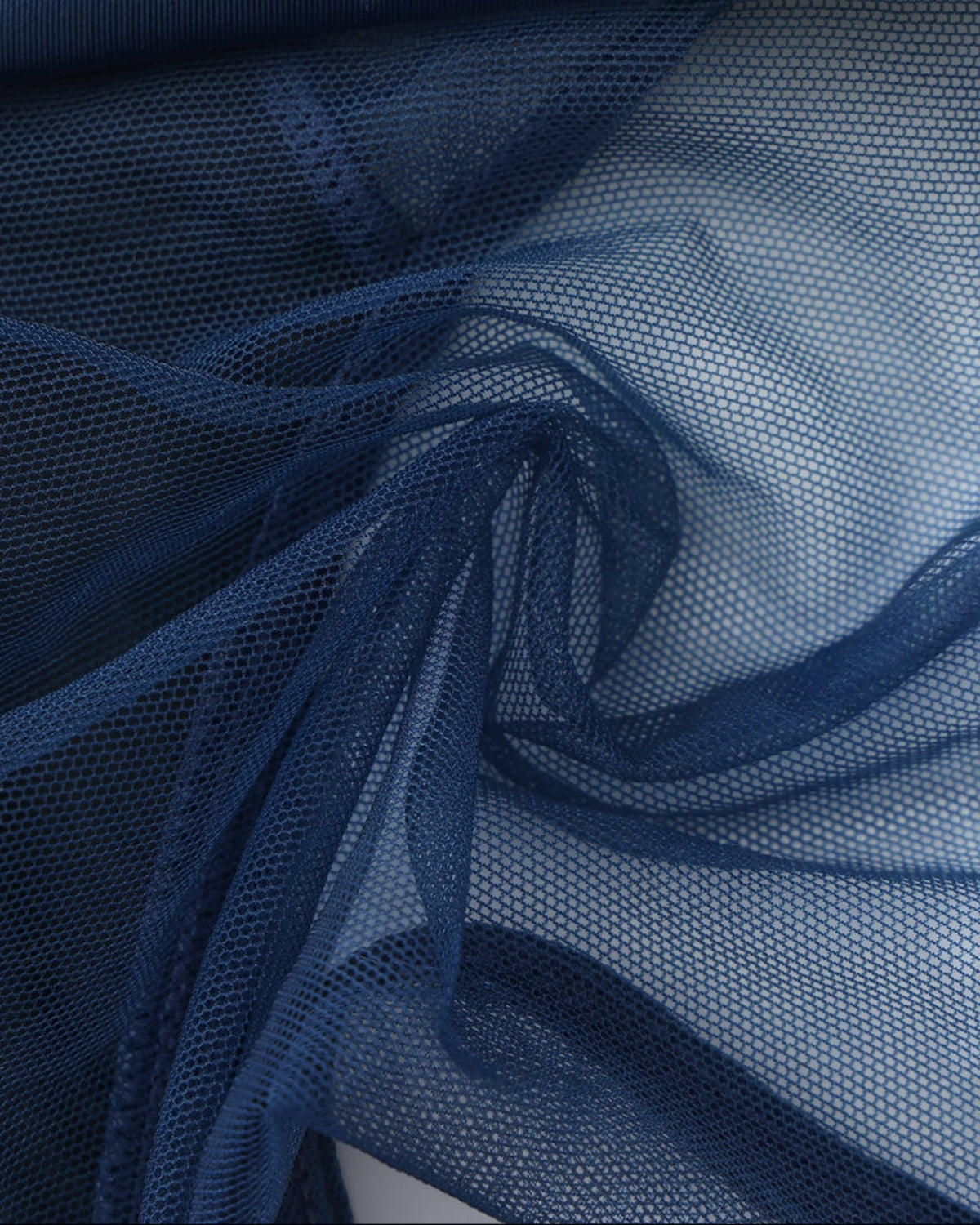 BSZN Satin Scarf Mesh Brief — Blue mesh fabric close-up.
