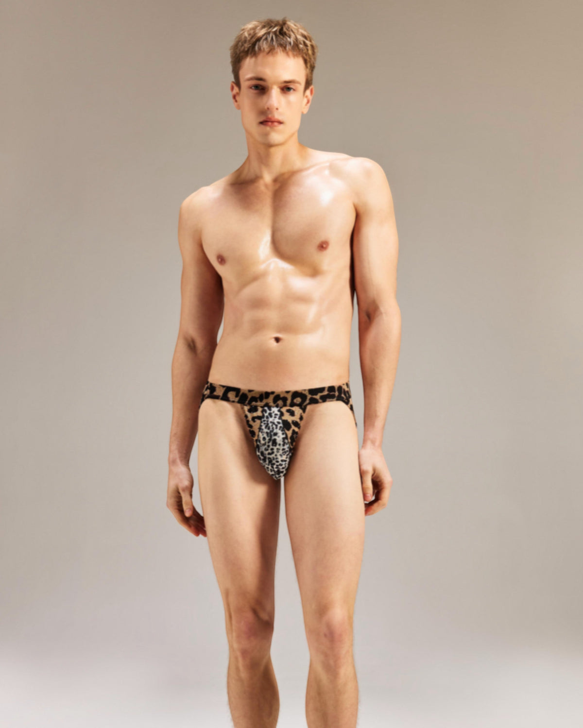 Crystal Animal-Print Mesh Jockstrap