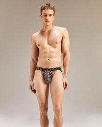 Crystal Animal-Print Mesh Jockstrap