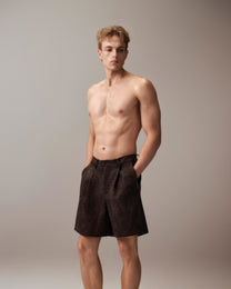 Reptile-Embossed Tailored Shorts