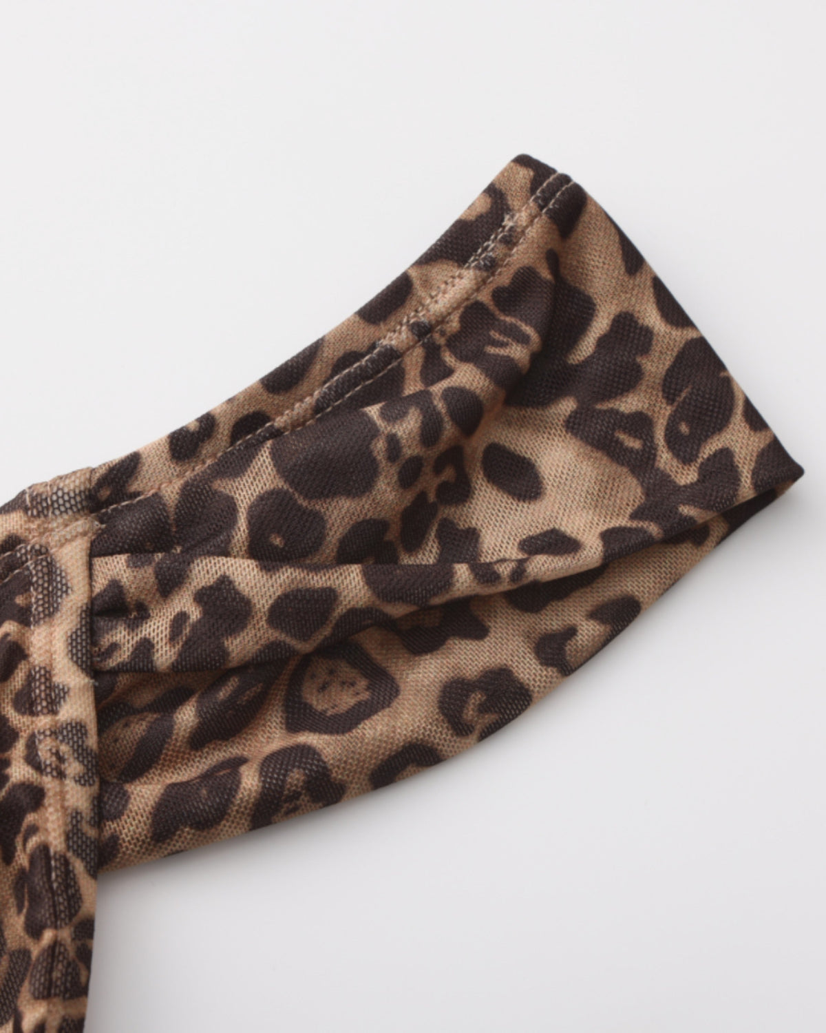 Animal-Print Cutout Mesh Thong