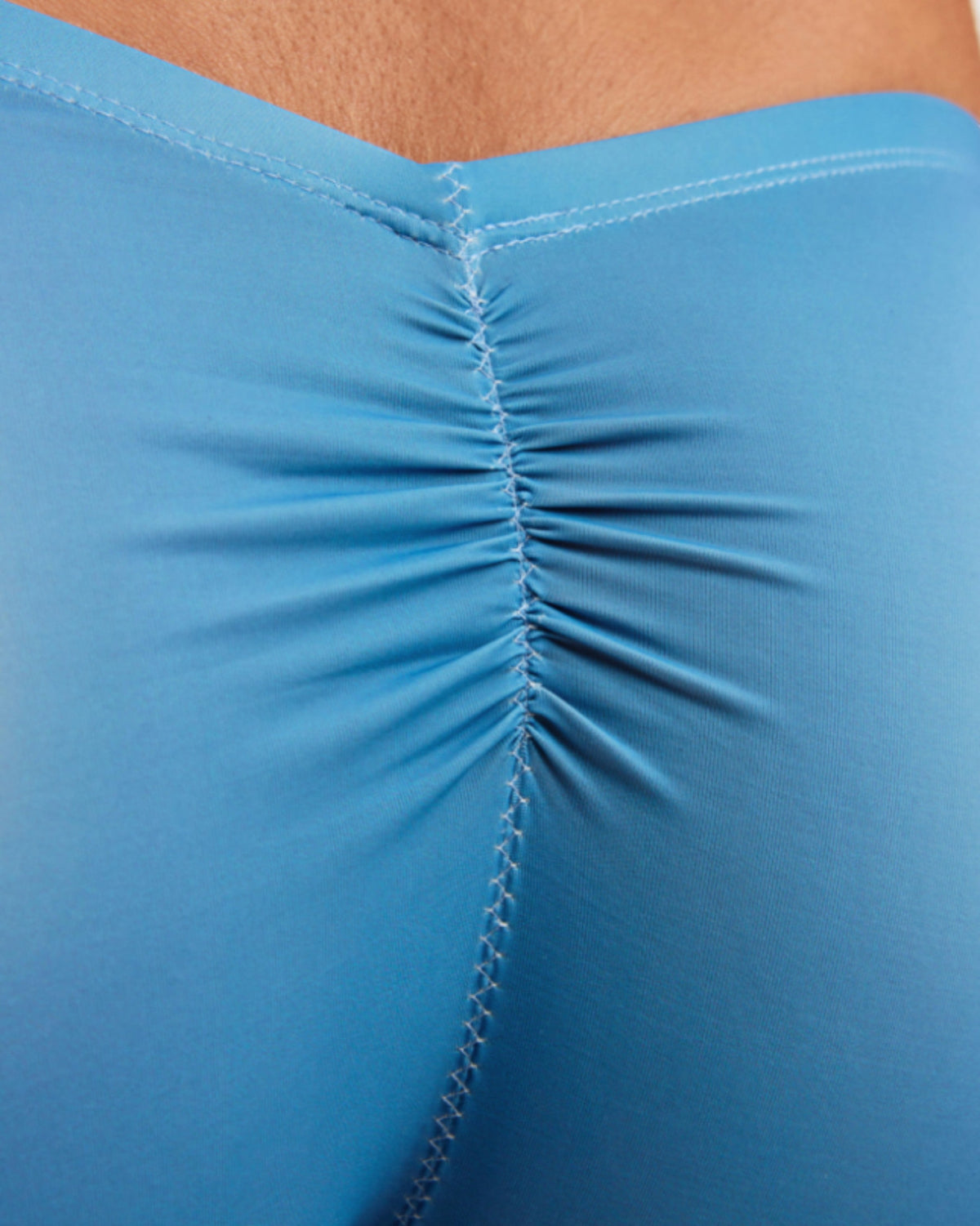 Sheer V-Waist Ruched-Back Brief